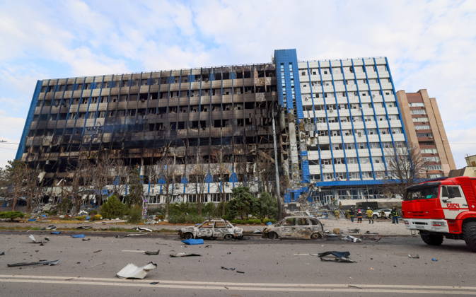 RUSSIA, LUGANSK - OCTOBER 21, 2026: A communication hub suffers damage from a Ukrainian drone strike. Alexander Reka TASS  99700486