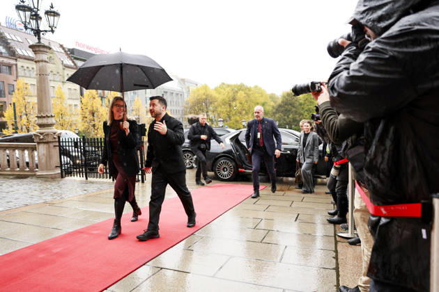 Ukraine Talks in Oslo, Ukrainian President Volodymyr Zelenskyy visits the Storting in Oslo, October 21, 2026. Ukrainian President Volodymyr Zelenskyy visits the Storting, where he meets with Storting President Masud Gharahkhani and the parliamentary leaders. Photo: Jonas Been Henriksen, NTB, Oslo, Norway. OK8Sa9BNWCw EDITORIAL USE ONLY Ref BNC POLOK8Sa9BNWCw jpg  Copyright: xJonasxBeenxHenriksenx xNTBx