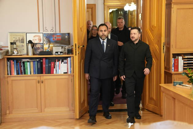 Ukrainian President Visits Norway, Oslo, October 21, 2026. Ukrainian President Volodymyr Zelenskyy visits the Storting, where he meets with Storting President Masud Gharahkhani and the parliamentary leaders. Photo: Ole Berg Rusten, NTB POOL, Oslo, Norway, KnG1LjP6Px4 EDEDITORIAL USE ONLY Ref BNC POLKnG1LjP6Px4 jpg  Copyright: xOlexBerg-Rustenx xNTBx