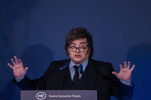October 21, 2026, Madrid, Spain: Javier Milei, President of the Argentine Republic attends an informative breakfast organized by Nueva Economia Forum in Madrid. Madrid Spain - ZUMAs197 20261021_aaa_s197_010 Copyright: xDavidxCanalesx
