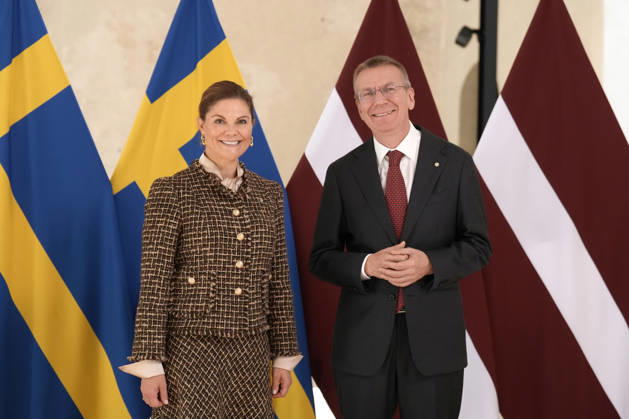 Latvia Sweden Crown Princess Victoria Sweden s Crown Princess Victoria reacts during her meeting with Latvian President Edgars Rinkevics at Riga Castle in Riga, Latvia, October 21, 2026, during her working visit to Latvia. Riga Latvia Copyright: xRomanxKoksarovx lat-swe20261021rk20.JPG