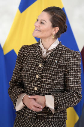 Latvia Sweden Crown Princess Victoria Sweden s Crown Princess Victoria reacts during her meeting with Latvian President Edgars Rinkevics at Riga Castle in Riga, Latvia, October 21, 2026, during her working visit to Latvia. Riga Latvia Copyright: xRomanxKoksarovx lat-swe20261021rk25.JPG