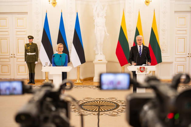 Lithuanian President Nauseda meets newly elected Estonian President Madise in Vilnius VILNIUS, LITHUANIA - OCTOBER 21: Lithuanian President Gitanas Nauseda (R) and newly elected Estonian President Ulle Madise (L) hold a joint press conference following their meeting in Vilnius, Lithuania, on October 21, 2026. The meeting focused on bilateral relations, regional security and defense, support for Ukraine, strategic infrastructure, and Lithuania s priorities for its presidency of the Council of the European Union in the first half of 2027. Yauhen Yerchak Anadolu Vilnius Lithuania. Editorial use only. Please get in touch for any other usage.  Copyright: x2026xAnadoluxYauhenxYerchakx