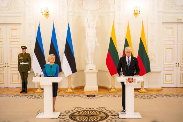 Lithuanian President Nauseda meets newly elected Estonian President Madise in Vilnius VILNIUS, LITHUANIA - OCTOBER 21: Lithuanian President Gitanas Nauseda (R) and newly elected Estonian President Ulle Madise (L) hold a joint press conference following their meeting in Vilnius, Lithuania, on October 21, 2026. The meeting focused on bilateral relations, regional security and defense, support for Ukraine, strategic infrastructure, and Lithuania s priorities for its presidency of the Council of the European Union in the first half of 2027. Yauhen Yerchak Anadolu Vilnius Lithuania. Editorial use only. Please get in touch for any other usage.  Copyright: x2026xAnadoluxYauhenxYerchakx