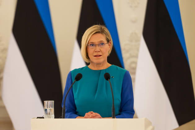 Lithuanian President Nauseda meets newly elected Estonian President Madise in Vilnius VILNIUS, LITHUANIA - OCTOBER 21: Newly elected Estonian President Ulle Madise delivers remarks during a joint press conference with Lithuanian President Gitanas Nauseda (not seen) following their meeting in Vilnius, Lithuania, on October 21, 2026. The meeting focused on bilateral relations, regional security and defense, support for Ukraine, strategic infrastructure, and Lithuania s priorities for its presidency of the Council of the European Union in the first half of 2027. Yauhen Yerchak Anadolu Vilnius Lithuania. Editorial use only. Please get in touch for any other usage.  Copyright: x2026xAnadoluxYauhenxYerchakx