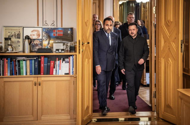 Ukrainian President Visits Norway, Oslo, October 21, 2026. Ukrainian President Volodymyr Zelenskyy visits the Storting, where he meets with Storting President Masud Gharahkhani and the parliamentary leaders. Photo: Ole Berg Rusten, NTB, Oslo, Norway. 2E28Rn7 z40 EDITORIGINAL USE ONLY Ref BNC POL2E28Rn7 z40 jpg  Copyright: xOlexBerg-Rustenx xNTBx