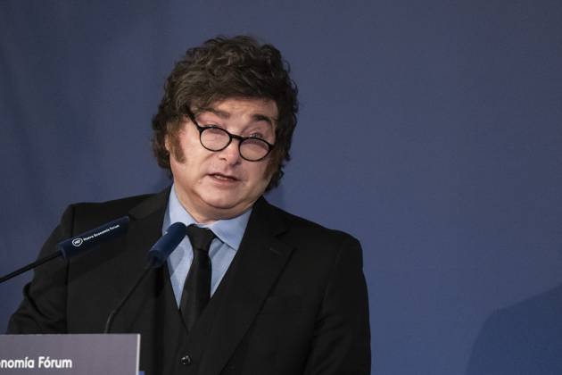October 21, 2026, Madrid, Spain: Javier Milei, President of the Argentine Republic attends an informative breakfast organized by Nueva Economia Forum in Real Casino in Madrid Madrid Spain - ZUMAs197 20261021_aaa_s197_041 Copyright: xAtilanoxGarciax