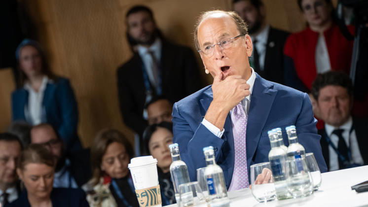 Larry Fink (Laurence Douglas Fink), CEO of BlackRock, speaks at the Berlin Global Dialogue in the former State Council building of the GDR. Berlin Global Dialogue 2026 (BGD 2026), theme: Advancing Alliances for a New Era, Berlin, Germany, ESMT