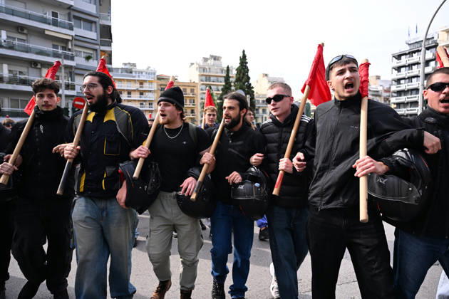 October 21, 2026, Thessaloniki, Greece: Students protest in Greece, calling for better education and government action to ease the burden of rising living costs. Thessaloniki Greece - ZUMAp191 20261021_zap_p191_009 Copyright: xGiannisxPapanikosx