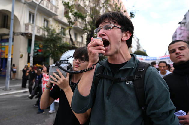 October 21, 2026, Thessaloniki, Greece: Students protest in Greece, calling for better education and government action to ease the burden of rising living costs. Thessaloniki Greece - ZUMAp191 20261021_zap_p191_020 Copyright: xGiannisxPapanikosx
