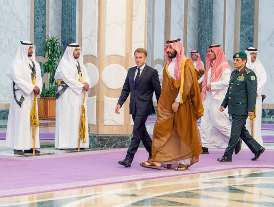 Emmanuel Macron - Mohammed bin Salman meeting in Riyadh RIYADH, SAUDI ARABIA - OCTOBER 21: (----EDITORIAL USE ONLY - MANDATORY CREDIT - BANDAR AL-JALOUD SAUDI ROYAL COURT HANDOUT - NO MARKETING NO ADVERTISING CAMPAIGNS - DISTRIBUTED AS A SERVICE TO CLIENTS----) French President Emmanuel Macron meets Saudi Crown Prince and Prime Minister Mohammed bin Salman Al Saud in Riyadh, Saudi Arabia, on October 21, 2026. Bandar Al-Jaloud Saudi Royal Court Anadolu Riyadh Saudi Arabia. Editorial use only. Please get in touch for any other usage.  Copyright: x2026xAnadoluxBandarxAl-Jaloud SaudixRoyalxCourtx