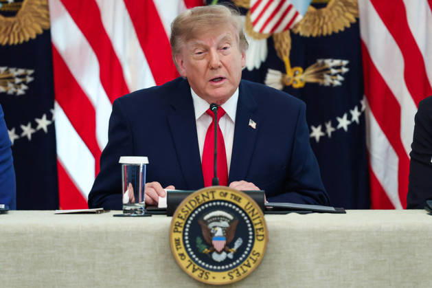 DC: President Trump Hosts Roundtable on Cybercrime at White House President Donald Trump speaks during a roundtable discussion on cybercrime in the East Room of the White House on October 21, 2026 in Washington, D.C. The administration is fighting back against foreign-based organized criminal organizations that exploit Americans in cyberspace and their scam centers and fraud schemes. (Photo by Samuel Corum Pool ABACAPRESS.COM) Washington DC United States  Copyright: xPool ABACAx