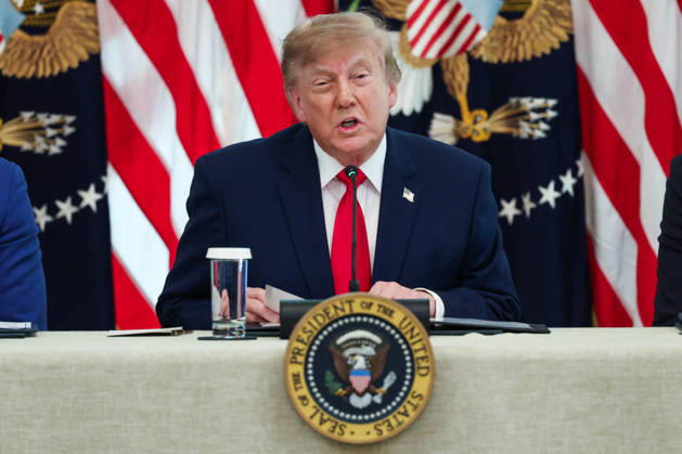DC: President Trump Hosts Roundtable on Cybercrime at White House President Donald Trump speaks during a roundtable discussion on cybercrime in the East Room of the White House on October 21, 2026 in Washington, D.C. The administration is fighting back against foreign-based organized criminal organizations that exploit Americans in cyberspace and their scam centers and fraud schemes. (Photo by Samuel Corum Pool ABACAPRESS.COM) Washington DC United States  Copyright: xPool ABACAx