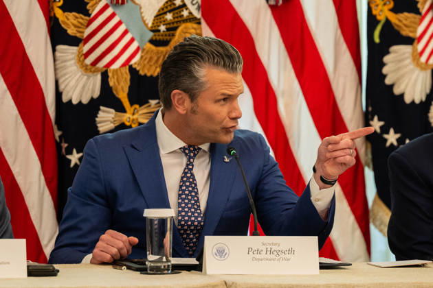 October 21, 2026, Washington, District Of Columbia, United States: Secretary of War PETE HEGSETH speaks during a White House roundtable hosted by President DONALD TRUMP focused on combating cybercrime, online fraud and foreign-based criminal networks targeting Americans. Washington United States  - ZUMAk206 20261021_znp_k206_004 Copyright: xMattxKaminskyx