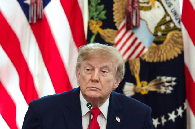 DC: President Trump Hosts Roundtable on Cybercrime at White House President Donald Trump listens during a roundtable discussion on cybercrime in the East Room of the White House on October 21, 2026 in Washington, D.C. The administration is fighting back against foreign-based organized criminal organizations that exploit Americans in cyberspace and their scam centers and fraud schemes. (Photo by Samuel Corum Pool ABACAPRESS.COM) Washington DC United States  Copyright: xPool ABACAx