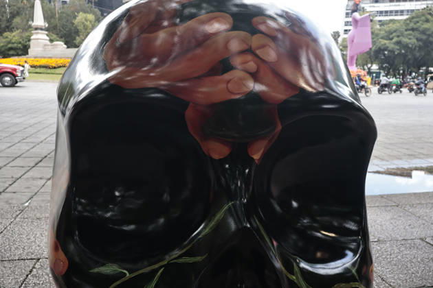 October 21, 2026, Mexico City, Cdmx, Mexico: The Mexicraneos exhibition has been installed along the Paseo de la Reforma avenue in Mexico City, marking the start of the Day of the Dead celebrations in the country. This edition of the exhibition, titled Collection: Living Nature Mystical Tales. features 35 giant skulls, each artistically transformed by various creators. Mexico City Mexico - ZUMAp204 20261021_zip_p204_063 Copyright: xJosuexPerezx