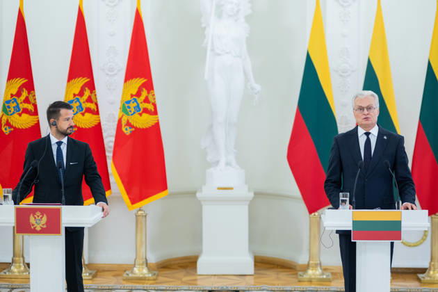 Gitanas Nauseda, President of the Republic of Lithuania, received Jakov Milatovic, President of Montenegro, who was visiting Lithuania. Vilnius, October 22, 2026  Copyright: xx