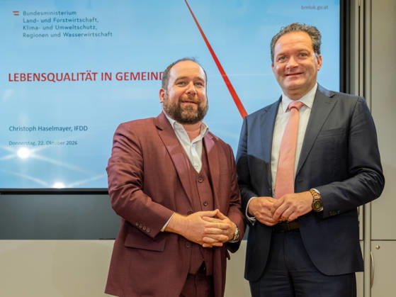 October 22, 2026: Presentation at the Federal Ministry of Agriculture and Forestry (BMLUK) by Norbert Totschnig, ÖVP, Managing Director of Haselmayer IFDD and Federal Minister of Agriculture and Forestry, Climate and Environmental Protection, Regions, and Water Management, Norbe
