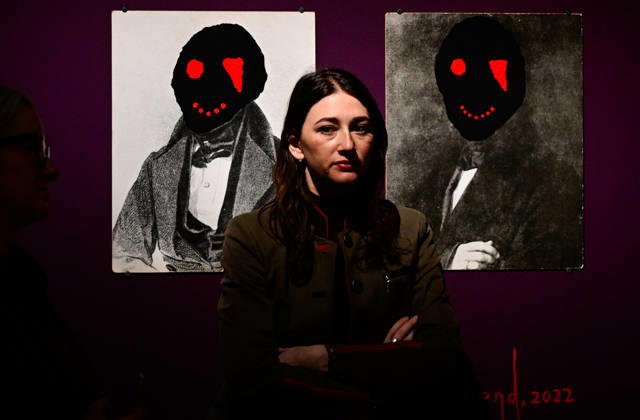 British artist David Tibet (not pictured) presents his visual work - exhibition Hallucinate, Children in DOX Centre for Contemporary Art in Prague, Czech Republic, October 22, 2026. (CTKxPhoto RomanxVondrous) CTKPhotoP2026102206153  CTKPhotoP2026102206153
