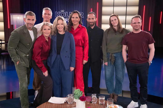 From left: Micky BEISENHERZ, host; Susan LINK, host; Bastian Basti CAMPMANN, singer with the band Casalla; Ann Kathrin KRAMER, actress, Natascha OCHSENKNECHT, former model, Igor LEVIT, pianist and musician, Jennifer SPRINGER, influencer, Ralf SCHMITZ, comedian and actor, appearing as a guest on the show Kölner Treff on WDR television, October 22, 2026