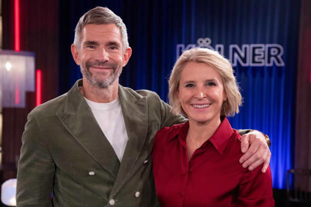 From left: Micky BEISENHERZ, host; Susan LINK, host; hosts of the show Koelner Treff on WDR television, October 22, 2026