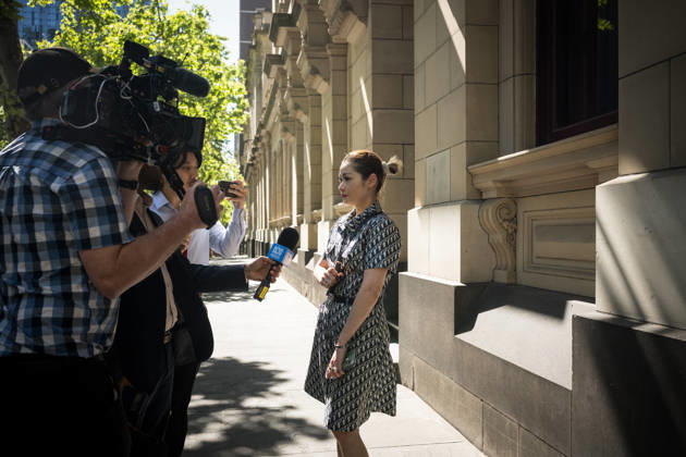 ETHAN HOAC COURT, Annie Huynh, the mother of murdered teenager Ethan Hoac speaks to the media outside the Supreme Court of Victoria in Melbourne, Friday, October 23, 2026. ( NO ARCHIVING MELBOURNE VICTORIA Australia  Copyright: xCHRISTOPHERxHOPKINSx 20261023112544620082