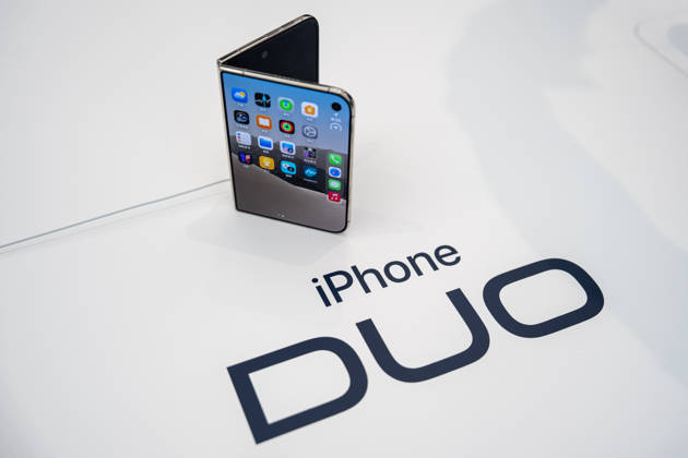 First Day on sale of IPhone Duo in Hong Kong iPhone DUO on display at an Apple Store on October 22, 2026 in Hong Kong. The iPhone DUO is Apple INC.™s first foldable phone, today is the first day the new iPhone DUO is available to the public. (Photo by Vernon Yuen Nexpher Images) HONG KONG HONG KONG