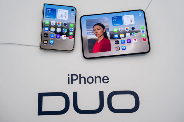 First Day on sale of IPhone Duo in Hong Kong iPhone DUO on display at an Apple Store on October 22, 2026 in Hong Kong. The iPhone DUO is Apple INC.™s first foldable phone, today is the first day the new iPhone DUO is available to the public. (Photo by Vernon Yuen Nexpher Images) HONG KONG HONG KONG