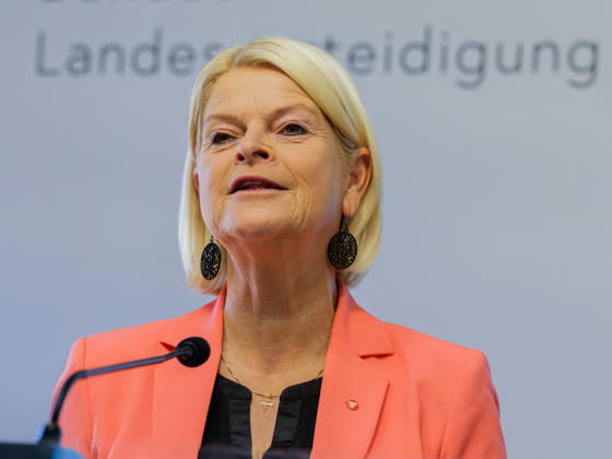 October 23, 2026: Press Conference on the BMLV Youth Monitor 2026—Federal Minister of Defense Klaudia Tanner (ÖVP) on October 23, 2026, at the press conference titled What Do Young People Think About the Austrian Armed Forces? held at the Rossauer Barracks in Vienna, Vienna, Austria