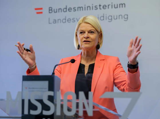 October 23, 2026: Press Conference on the BMLV Youth Monitor 2026—Federal Minister of Defense Klaudia Tanner (ÖVP) on October 23, 2026, at the press conference titled What Do Young People Think About the Austrian Armed Forces? held at the Rossauer Barracks in Vienna, Vienna, Austria
