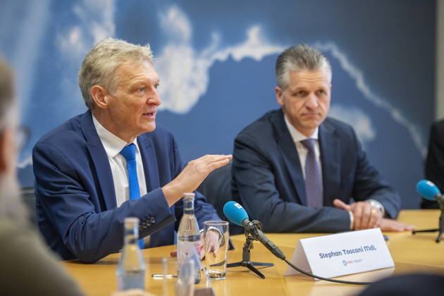 On Friday, October 23, 2026, Stephan Toscani, the CDU’s state chairman in Saarland, will welcome the CDU’s parliamentary group leader in the German Bundestag, Thorsten Frei, at the Saarland State Parliament. Together, they will hold a press conference. Pictured, from left: Stephan Toscani, Member of the State Parliament (CDU), and Thorsten Frei, Member of the Bundestag (CDU). bub