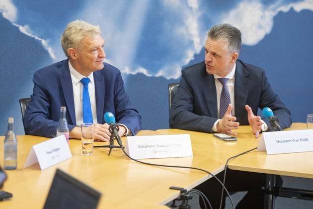 On Friday, October 23, 2026, Stephan Toscani, the CDU’s state chairman in Saarland, will welcome the CDU’s parliamentary group leader in the German Bundestag, Thorsten Frei, at the Saarland State Parliament. Together, they will hold a press conference. Pictured, from left: Stephan Toscani, Member of the State Parliament (CDU), and Thorsten Frei, Member of the Bundestag (CDU). bub