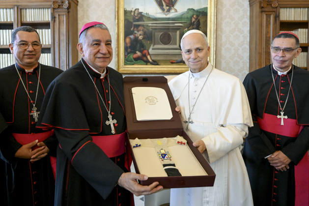 ITALY- REL VATICAN -POPE LEO XVI DURING A PRIVATE AUDIENCE WITH BISHOPS OF PANAMA ON PRIVATE VISIT AS PART OF THEIR AD LIMINA APOSTOLORUM October 23, 2026 ITALY REL - Vatican, October 23, 2026 Pope Leo XIV receives the bishops of Panama on a private visit as part of their Ad Limina Apostolorum visit EDITORIAL USE ONLY - NO BOOKS Copyright: xVATICANxMEDIAx xCatholicxPressxPhotox