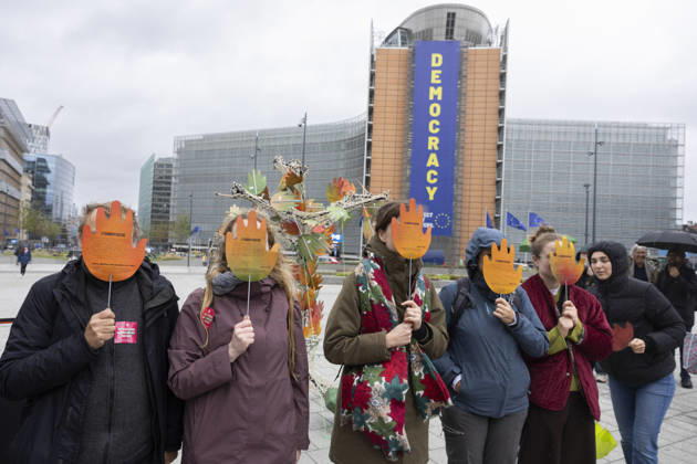 Hands off Nature Brussels, 23 10 2026 : Manifestation , Hands off Nature in the presence of Commissioner Jessika Roswall. Credit : Content Curation . Brussels Belgium  Copyright: xContentxCurationx ContentxCurationx
