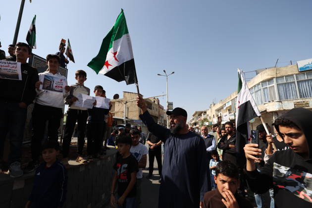 Protest against Israel’s ongoing attacks and violations in Syria QUNEITRA, SYRIA - OCTOBER 23: Syrians gather to protest the Israeli army’s attacks, raids and violations on border areas in Quneitra, Syria on October 23, 2026. Izz Aldien Alqasem Anadolu Quneitra Syria. Editorial use only. Please get in touch for any other usage.  Copyright: x2026xAnadoluxIzzxAldienxAlqasemx