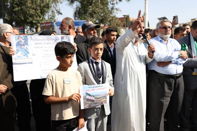 Protest against Israel’s ongoing attacks and violations in Syria QUNEITRA, SYRIA - OCTOBER 23: Syrians gather to protest the Israeli army’s attacks, raids and violations on border areas in Quneitra, Syria on October 23, 2026. Izz Aldien Alqasem Anadolu Quneitra Syria. Editorial use only. Please get in touch for any other usage.  Copyright: x2026xAnadoluxIzzxAldienxAlqasemx