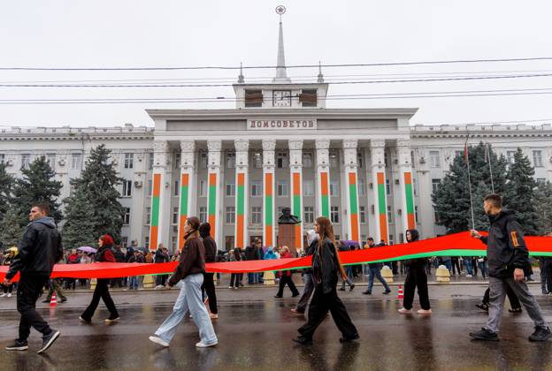 Moldova Transnistria Taxes Protest 9271226 23.10.2026 People attend a rally against economic pressure from Moldova at Suvorov Square in Tiraspol, Transnistrian region, also known as the unrecognized Pridnestrovian Moldavian Republic (PMR), Moldova. Artem Kulekin Sputnik Tiraspol Pridnestrovian Moldavian Republic  Copyright: xArtemxKulekinx