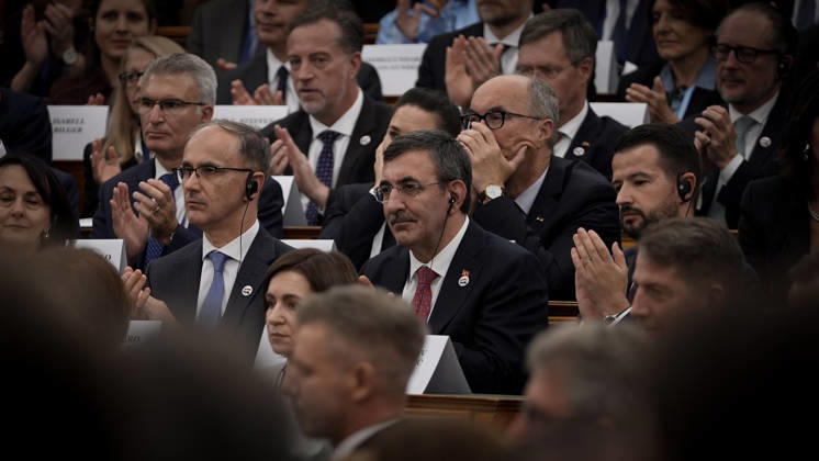 Turkish Vice President Cevdet Yilmaz in Budapest BUDAPEST, HUNGARY - OCTOBER 23: Turkish Vice President Cevdet Yilmaz attends the official commemoration programs held on the occasion of the 70th anniversary of the Hungarian Revolution and War of Independence in Budapest, Hungary on October 23, 2026. Yasin Baturhan Ergin Anadolu Budapest Hungary. Editorial use only. Please get in touch for any other usage.  Copyright: x2026xAnadoluxYasinxBaturhanxErginx