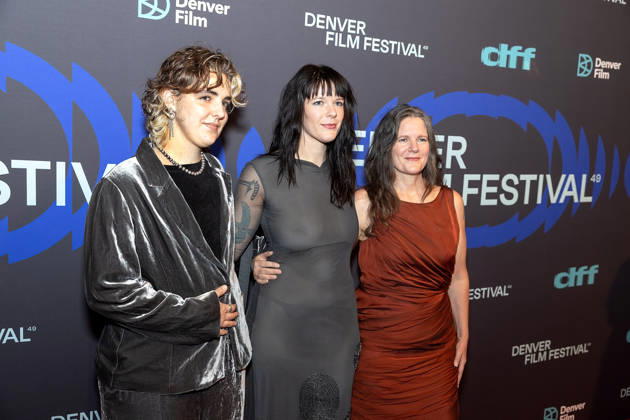 October 23, 2026, Denver, Colorado, USA: Film subject HAZEL WILTON-GREEN, Director ISABELLA GRACE COHN, and Executive Producer SUSANNAH CARLETON of the film Watch You Rise pose for a group photo during the 49th. Denver Film Festival Red Carpet event at the Ellie Caulkins Opera House Thursday night. Credit Image: ZUMA Press Wire) Denver USA - ZUMAav4_ 20261023_zaf_av4_018 Copyright: xHectorxAcevedox