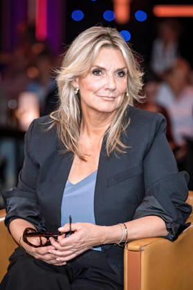MDR Riverboat host Kim Fisher during the taping of the MDR talk show Riverboat on October 23, 2026, at Mediacity Leipzig 20261023SFL0048