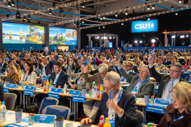 Munich, Bavaria, Germany - October 23, 2026: The 2026 Party Convention of the CSU (Christian Social Union) at the Munich Trade Fair Center