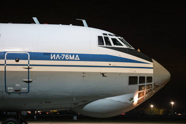 RUSSIA, MOSCOW REGION - OCTOBER 23, 2026: An Ilyushin Il-76 strategic airlifter carrying Russian servicemen released from Ukrainian captivity. Georgy Chernyshov TASS  99833469