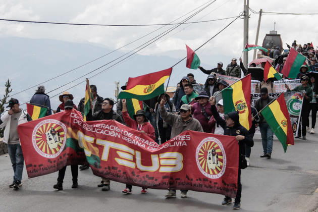Bolivian teachers march amid the state of emergency in Bolivia LA PAZ, BOLIVIA - OCTOBER 23: Thousands of teachers descend upon the city of La Paz in a protest march against the government, amid a state of emergency in La Paz, Bolivia, on October 23, 2026. The Urban Teachers Union is holding a 24-hour nationwide strike this Friday to press a series of demands upon the national government. In La Paz, Cochabamba, Chuquisaca, and Santa Cruz, teachers are staging marches and protests, despite the state of emergency currently in effect in the country. Jorge Mateo Romay Salinas Anadolu La paz Bolivia. Editorial use only. Please get in touch for any other usage.  Copyright: x2026xAnadoluxJorgexMateoxRomayxSalinasx