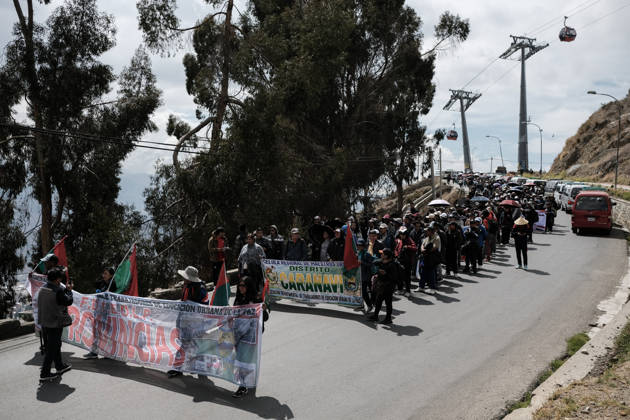 Bolivian teachers march amid the state of emergency in Bolivia LA PAZ, BOLIVIA - OCTOBER 23: Thousands of teachers descend upon the city of La Paz in a protest march against the government, amid a state of emergency in La Paz, Bolivia, on October 23, 2026. The Urban Teachers Union is holding a 24-hour nationwide strike this Friday to press a series of demands upon the national government. In La Paz, Cochabamba, Chuquisaca, and Santa Cruz, teachers are staging marches and protests, despite the state of emergency currently in effect in the country. Jorge Mateo Romay Salinas Anadolu La paz Bolivia. Editorial use only. Please get in touch for any other usage.  Copyright: x2026xAnadoluxJorgexMateoxRomayxSalinasx