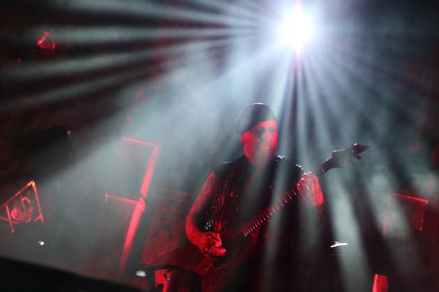 Sven Atle Erkekjetter Silenoz Kopperud of the band Dimmu Borgir at a concert at the Columbiahalle in Berlin, October 23, 2026 Behemoth Dimmu Borgir Concert Berlin