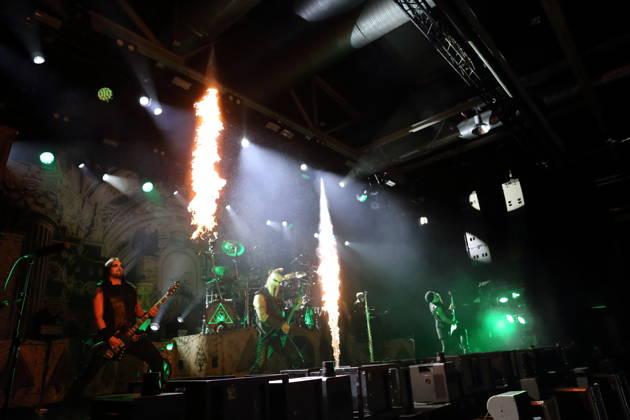 Victor Brandt, Kjell Age Damage Karlsen, Dariusz Daray Brzozowski, Stian Tomt Shagrath Thoresen, Geir Gerlioz Bratland, and Sven Atle Erkekjetter Silenoz Kopperud, from left to right, members of the band Dimmu Borgir at a concert at the Columbiahalle in Berlin, October 23, 2026: Behemoth and Dimmu Borgir Concert in Berlin