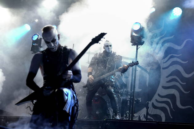 Adam Michal Nergal Darski and Tomasz Orion Wroblewski, from left, of the band Behemoth at a concert at the Columbiahalle in Berlin, October 23, 2026 Behemoth Dimmu Borgir Concert Berlin
