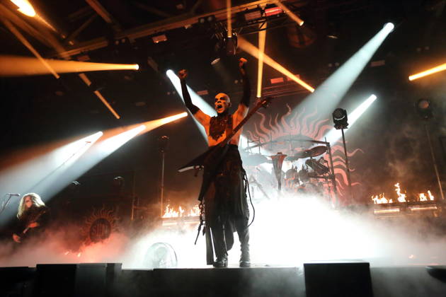 Adam Michal Nergal Darski of the band Behemoth at a concert at the Columbiahalle in Berlin, October 23, 2026 Behemoth Dimmu Borgir Concert Berlin