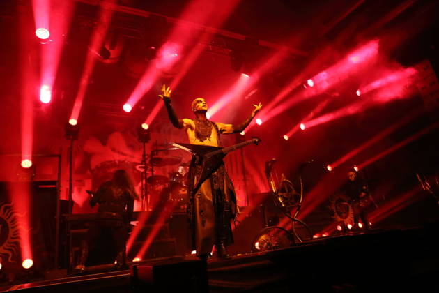 Adam Michal Nergal Darski of the band Behemoth at a concert at the Columbiahalle in Berlin, October 23, 2026 Behemoth Dimmu Borgir Concert Berlin