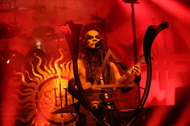 Adam Michal Nergal Darski of the band Behemoth at a concert at the Columbiahalle in Berlin, October 23, 2026 Behemoth Dimmu Borgir Concert Berlin